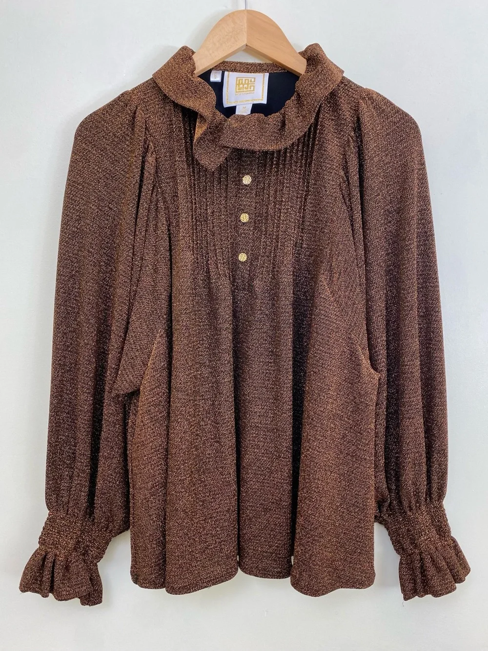 Emily McCarthy Charlotte Top Black Gold Sz M Romantic Cottagecore Holiday Party